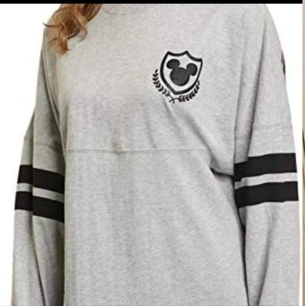 Disney Women's Mickey Mouse Long Sleeve Jersey Heather Grey Size Large